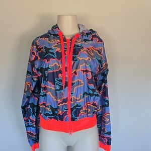 Adidas x Stella McCartney blue/orange zip camouflage jacket-S